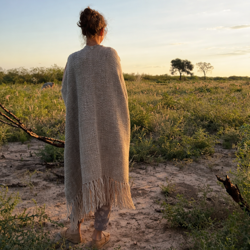 Handwoven Wool Ruana